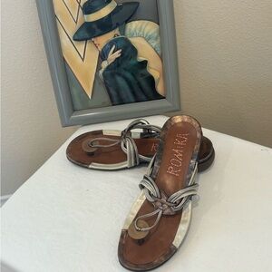 Roma Brown and Silver Women's Sandals NEW
